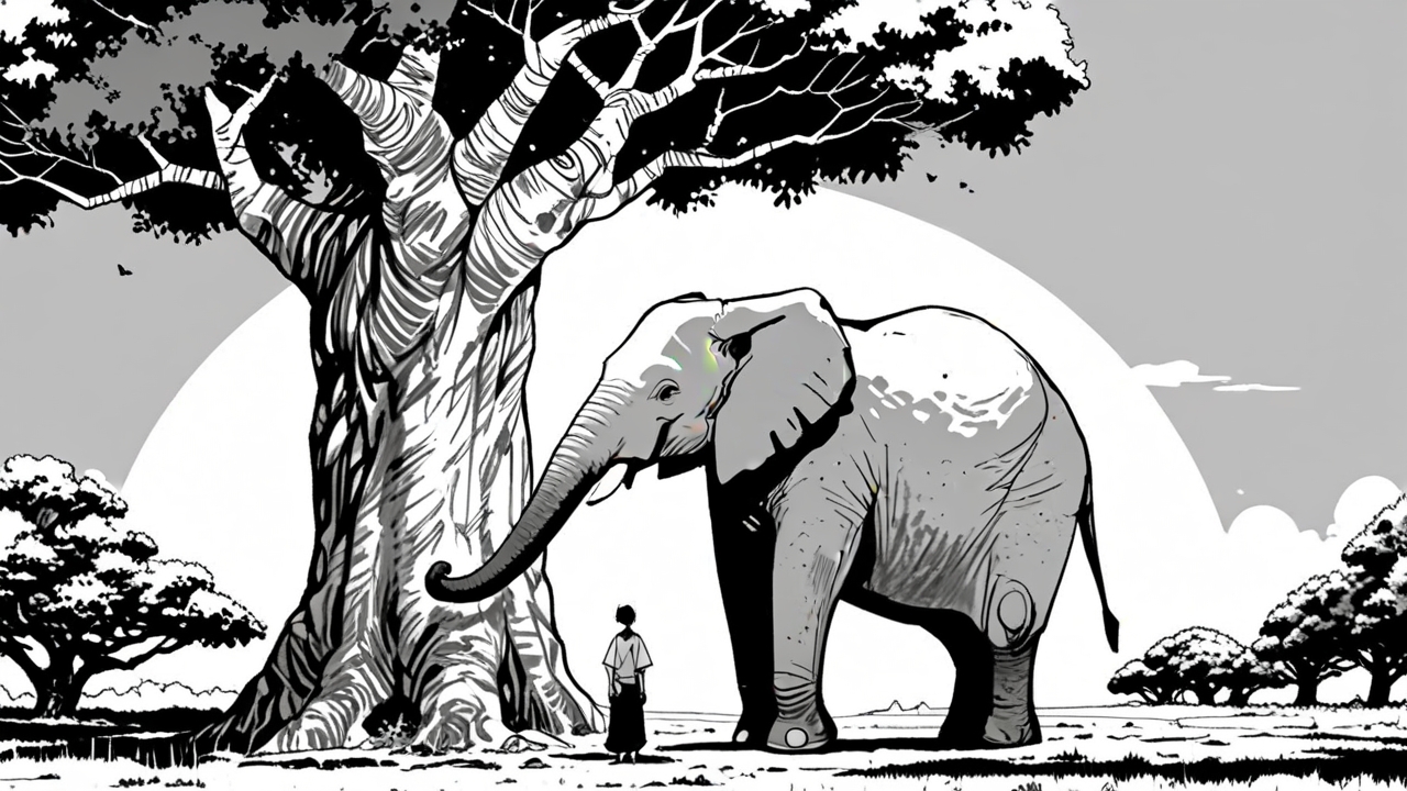 Elephant Under Tree