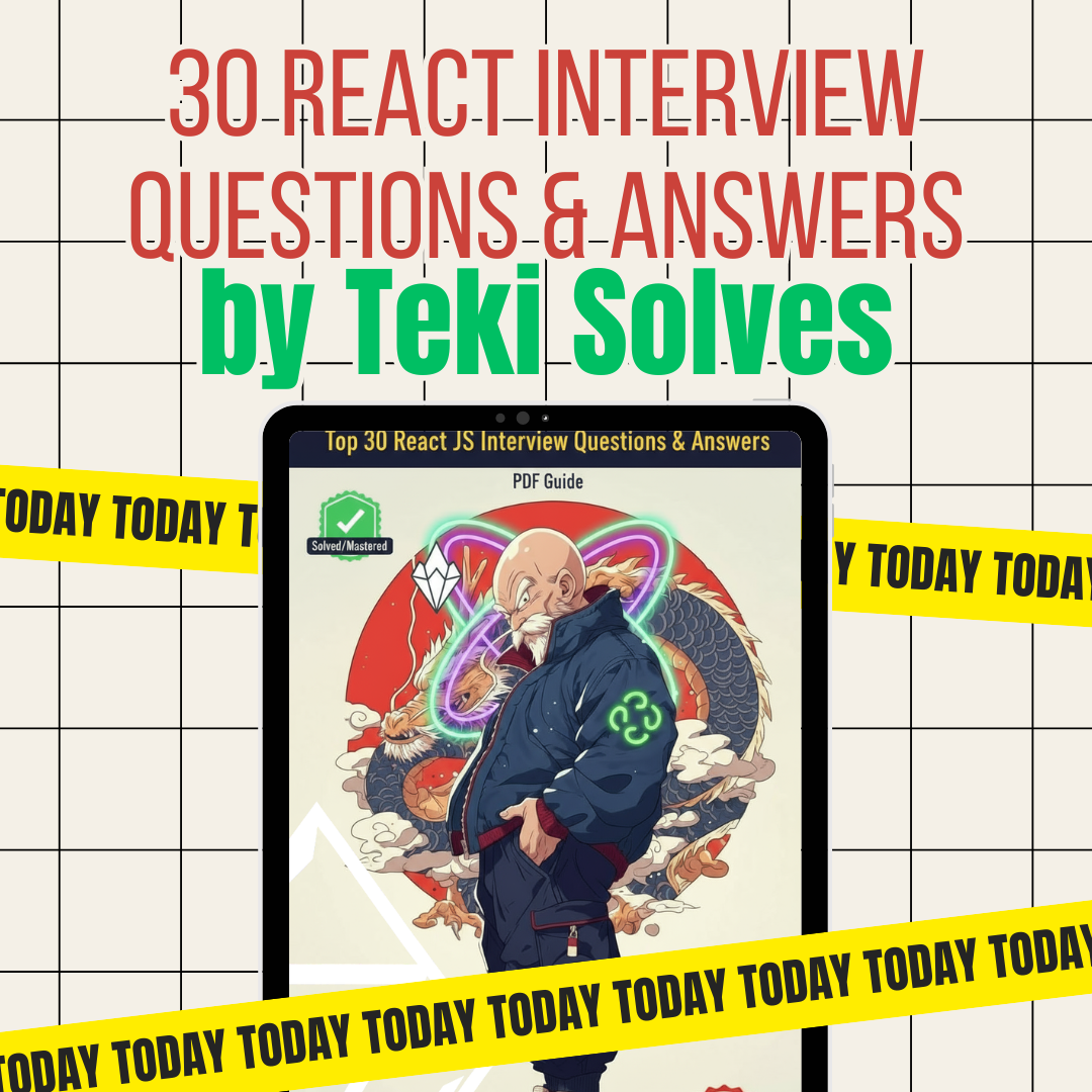 Cover image for '30 React Interview Questions Guide' PDF